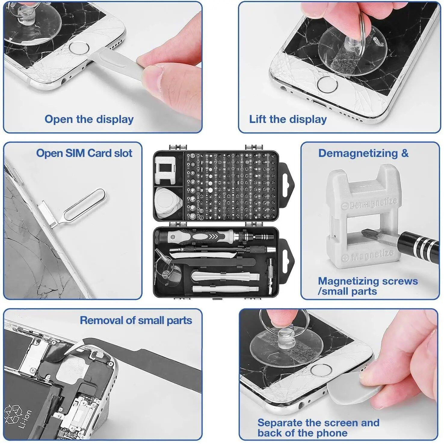 Kit d’outils de réparation pour téléphones portables thumbnail 3
