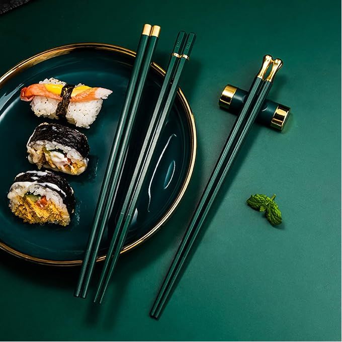 Ensemble Élégant de 5 Paires de Baguettes Japonaises Réutilisables Harmonie dans la Coordination thumbnail 3