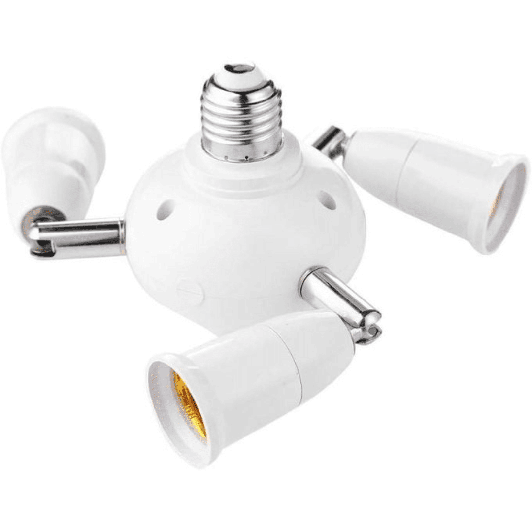 Diviseur d’ampoules Ajustable à 4 Têtes avec Base Blanche et Support de Prise. thumbnail 3