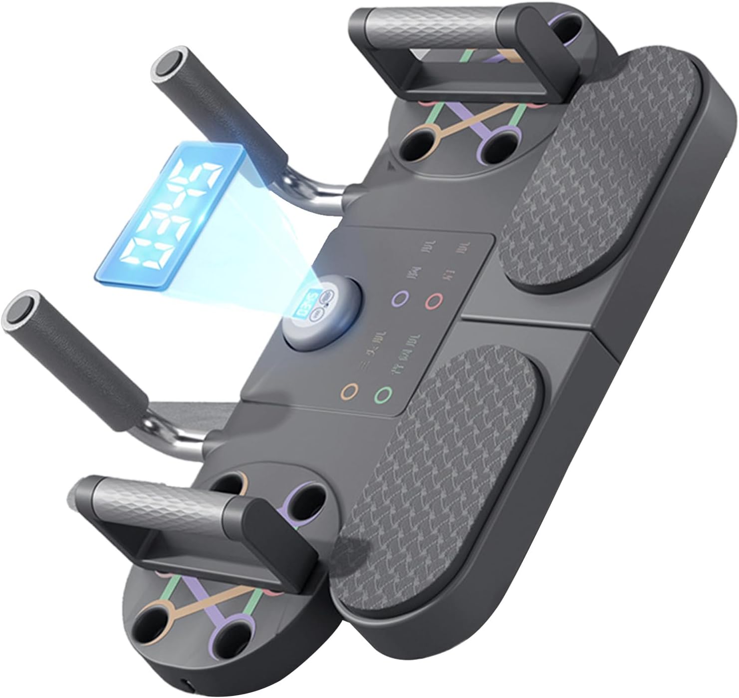 Planche de Pompes Portable avec Bandes de Résistance, Équipement pour Abdominaux et Bras