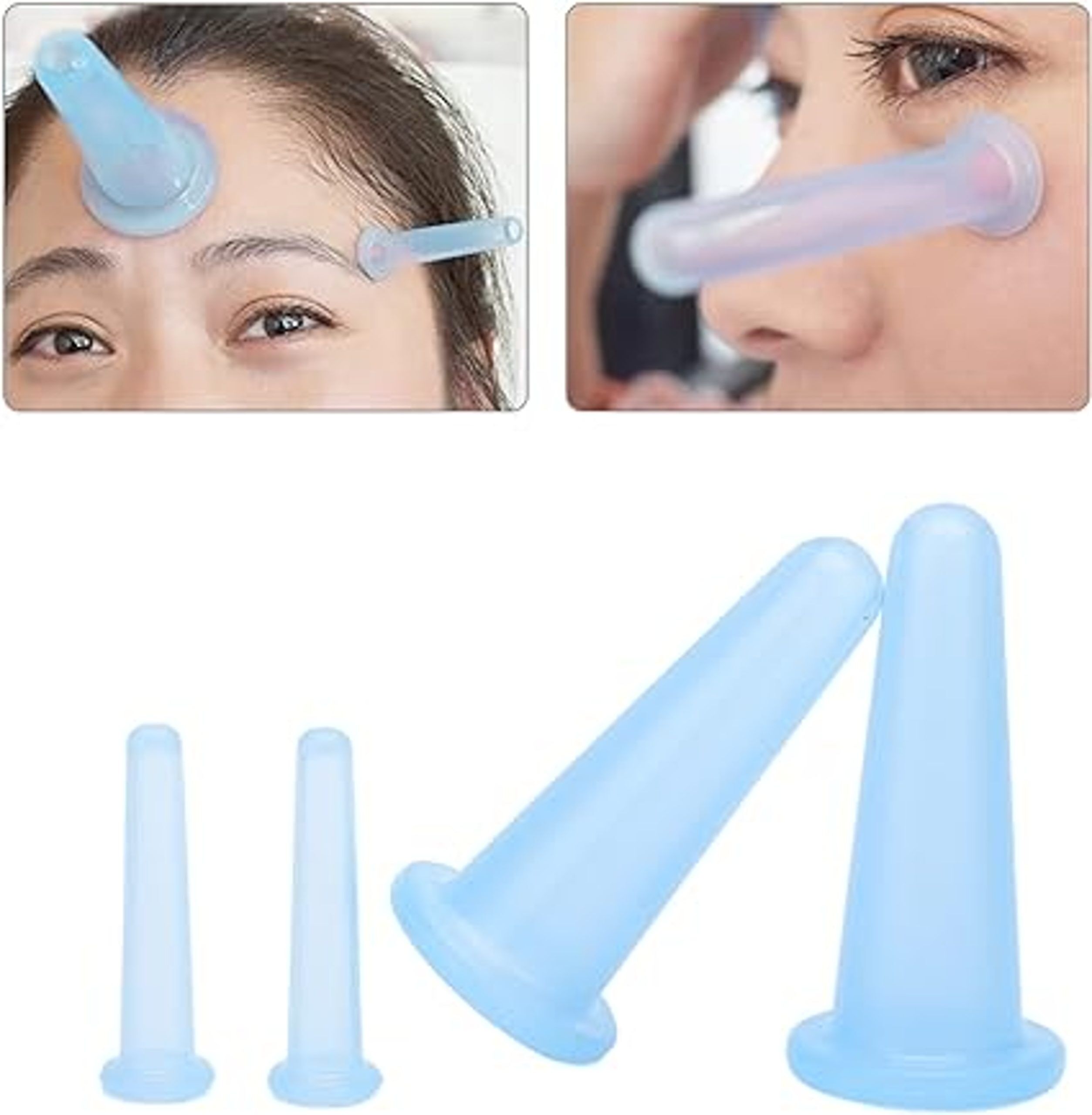 Ensemble de 5 Ventouses en Silicone pour un Massage Complet du Visage et du Corps (colleur aléatoire)