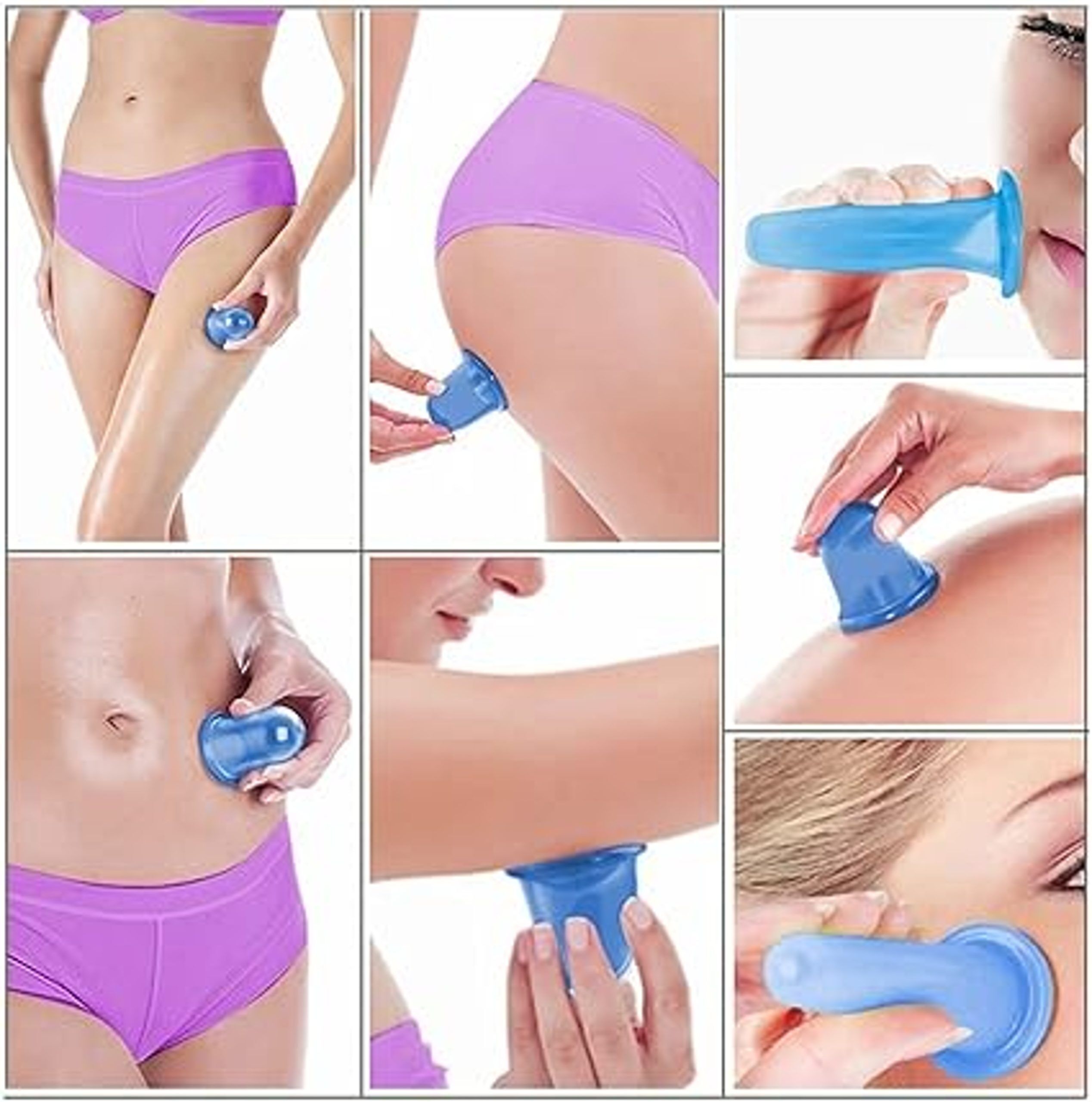 Ensemble de 5 Ventouses en Silicone pour un Massage Complet du Visage et du Corps (colleur aléatoire) thumbnail 3