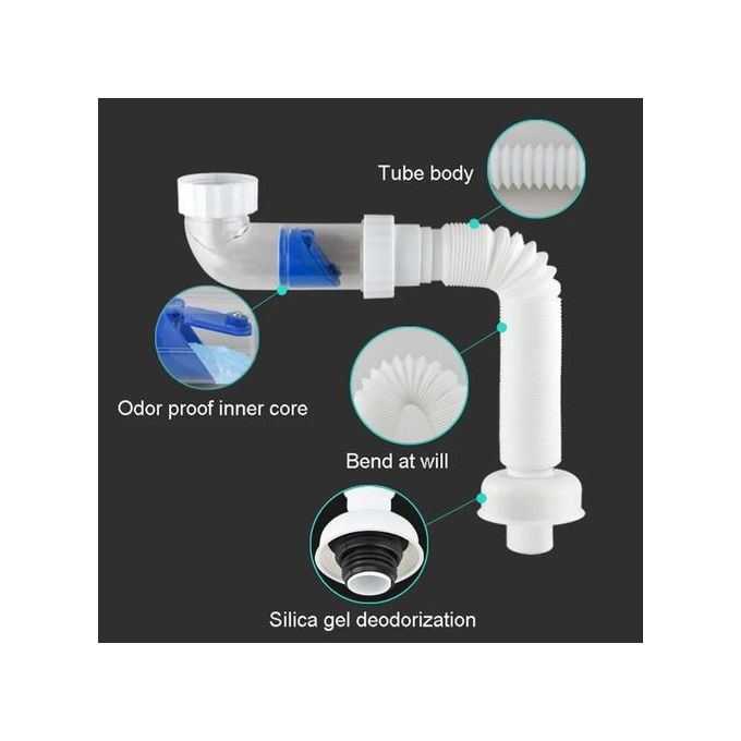 Kit De Vidange Lavabo Tout-en-un – Installation Facile Et Étanchéité Optimale thumbnail 1
