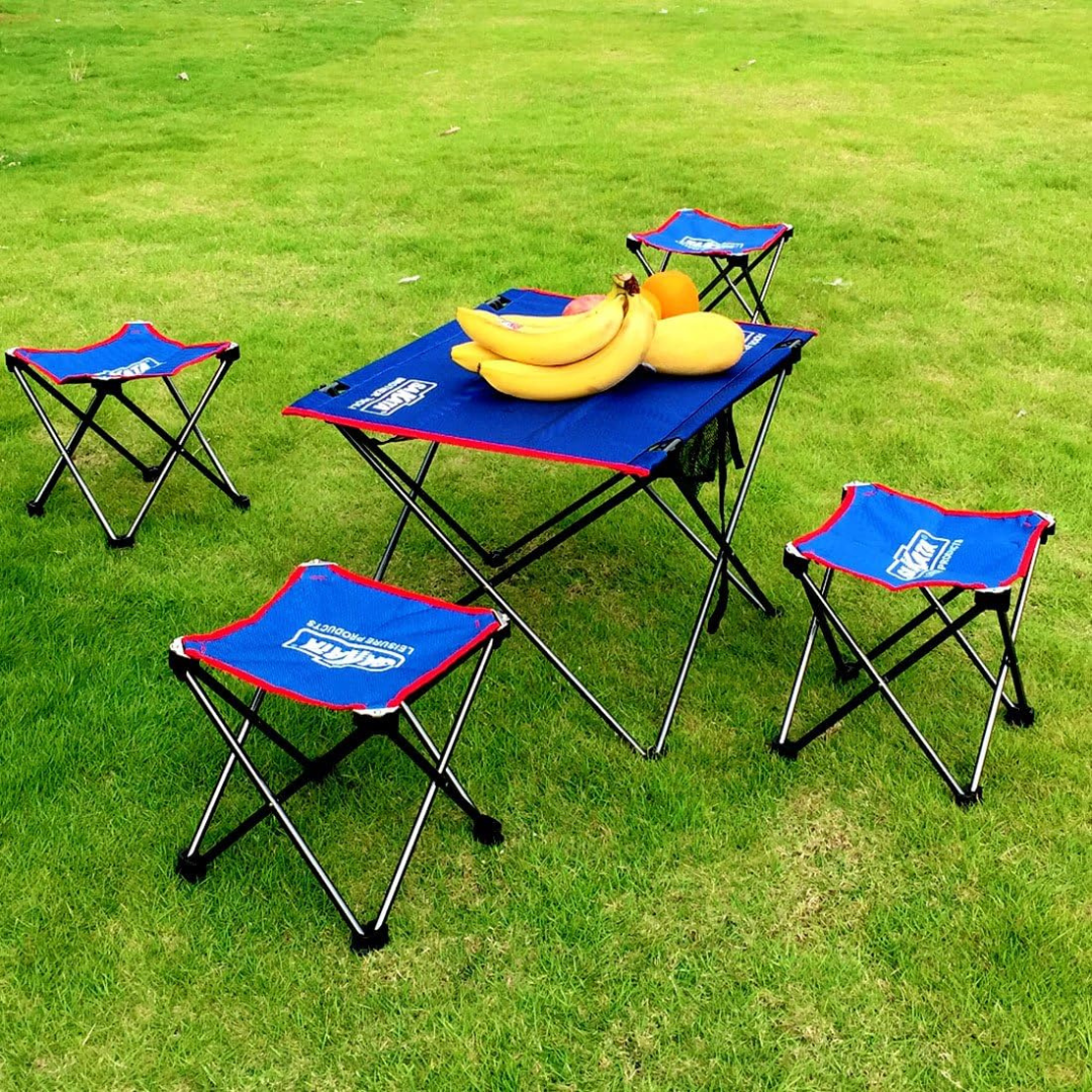 Tabouret pliable portable idéal pour camping, plage et activités extérieures. thumbnail 3