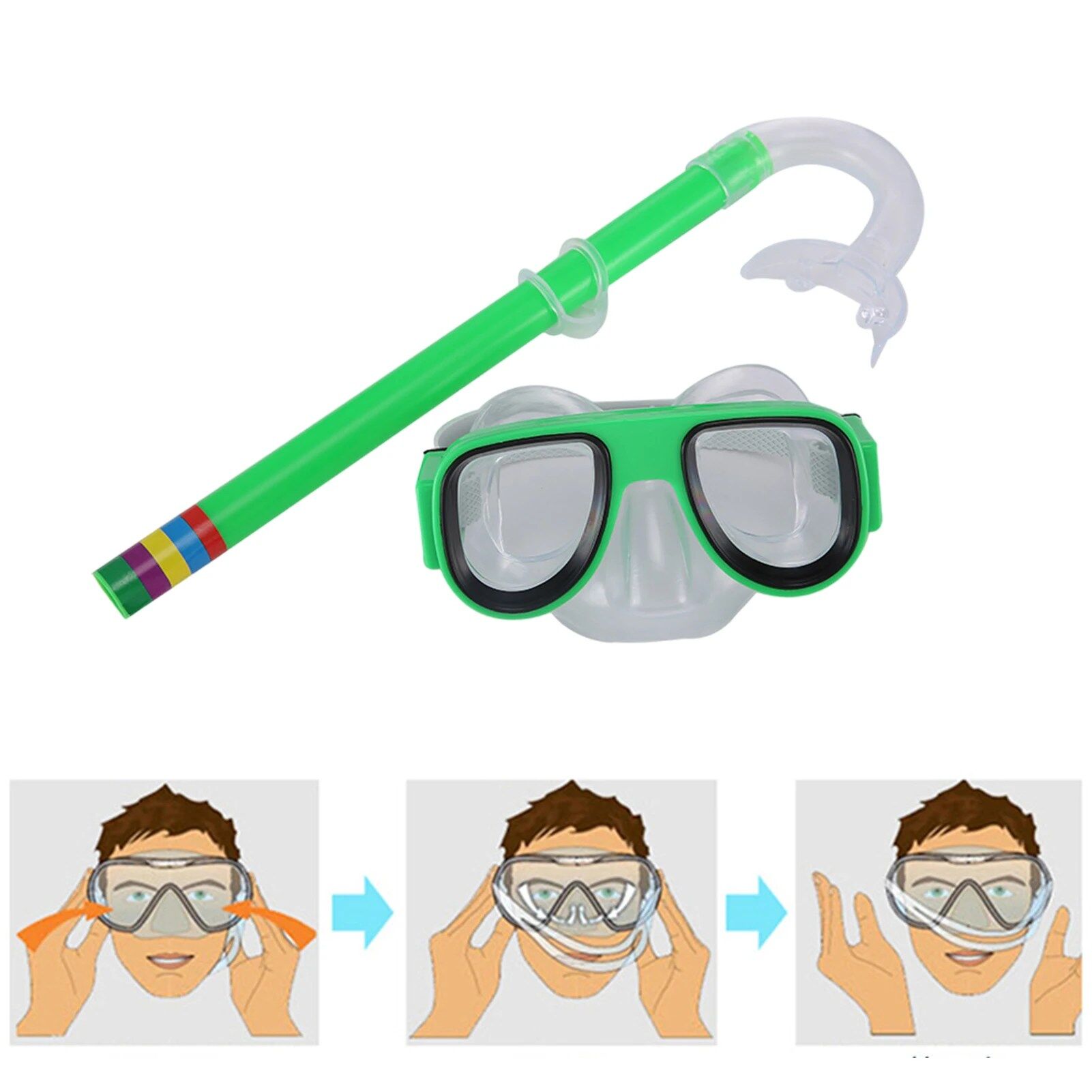 Ensemble de Plongée Enfant avec Masque et Tube Respiratoire (couleur aléatoire) thumbnail 3