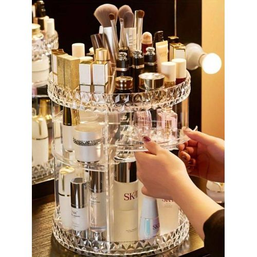 Organiseur de maquillage rotatif à 360°,Étagère à cosmétiques pratique