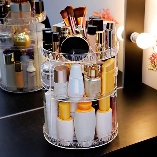 Organiseur de maquillage rotatif à 360°,Étagère à cosmétiques pratique thumbnail 4