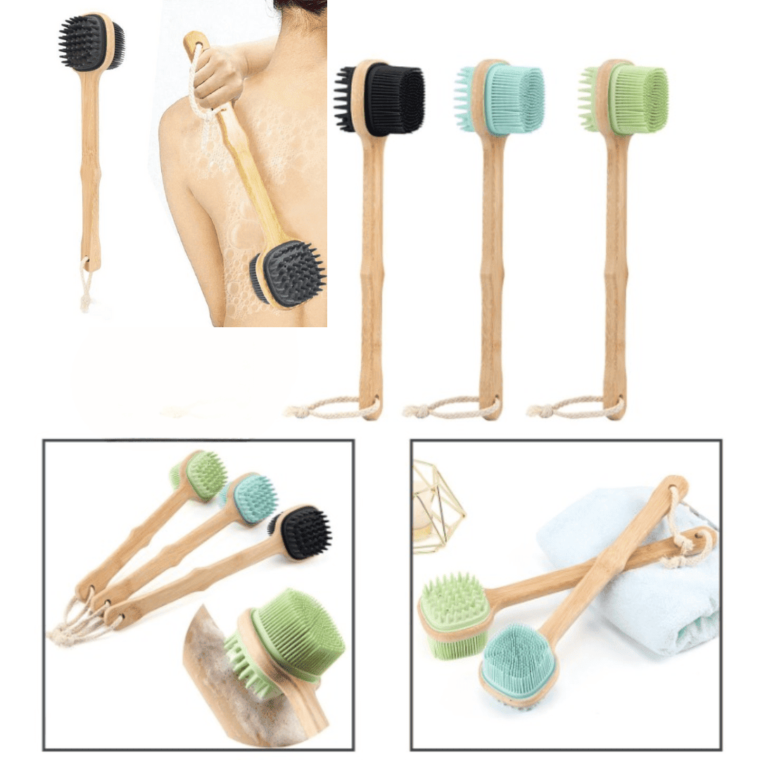 Brosse de Bain avec Long Manche et Massage Double Face (colleur aléatoire) thumbnail 1