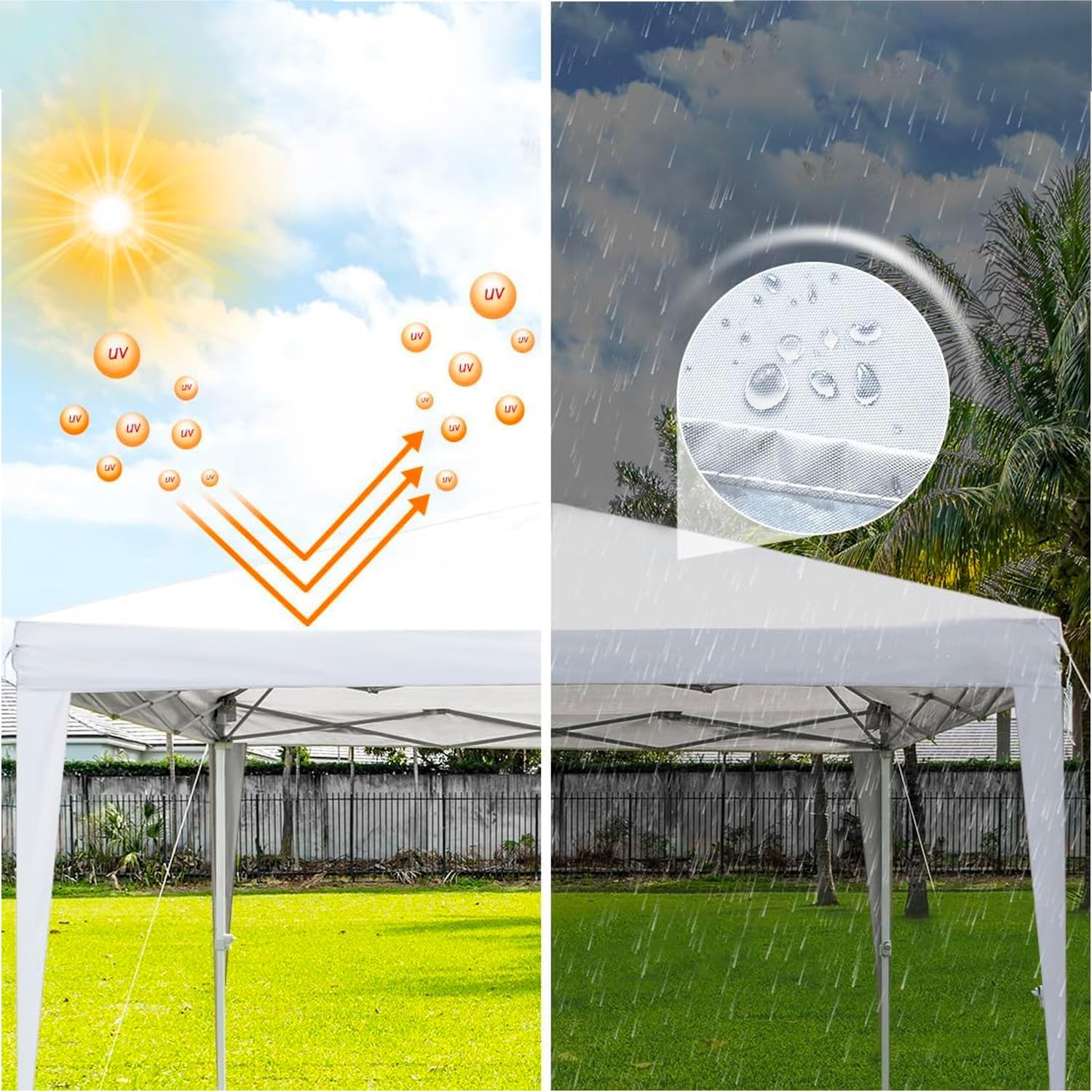 Tente de réception 3 x 3 m imperméable et résistante au soleil thumbnail 4