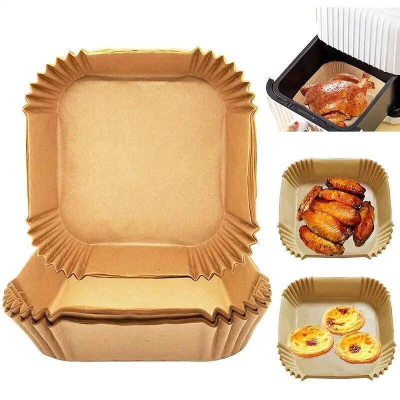 50 Pièces De Papier Friteuse À Air Fryer Carré thumbnail 1
