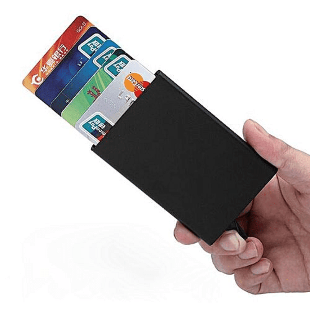 Porte-Carte de Crédit Automatique Pop-up en Aluminium Porte-Monnaie (Couleur Aléatoire)