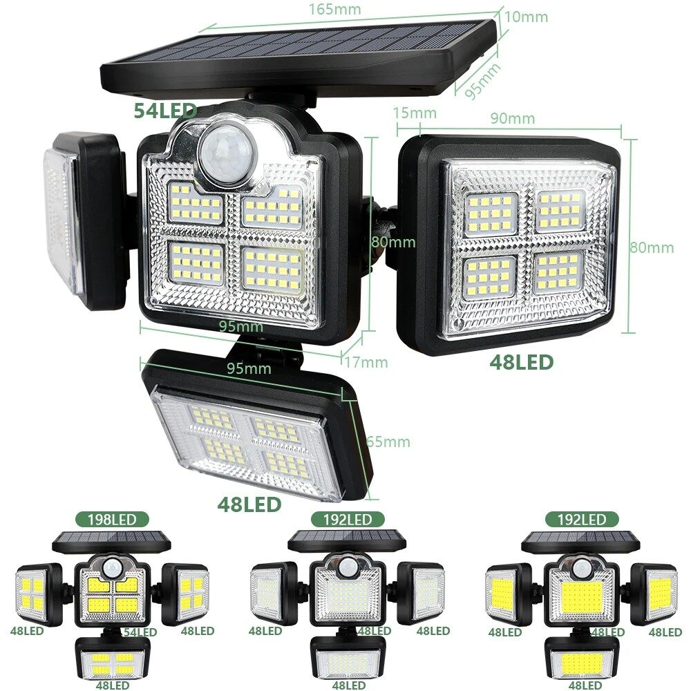 Lumières de Sécurité Extérieures Solaires avec Télécommande Lumières à Capteur de Mouvement 3led thumbnail 2