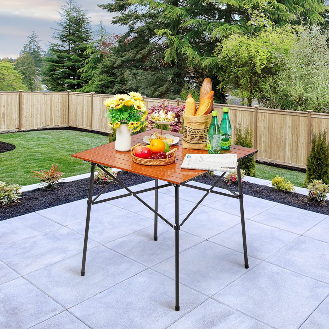 Table pliante portable pour camping et sorties en plein air – 50×50 cm