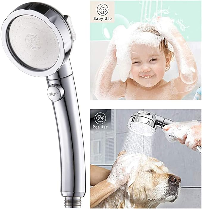 Pommeau De Douche Économie D’eau Avec Rotation À 360 Degrés Et Ventilation Intégrée thumbnail 3