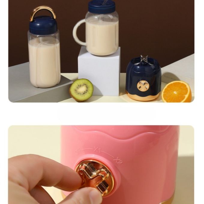 Presse-agrumes portable rechargeable avec tasse double, paille et cuisson des fruits (couleur aléatoire) thumbnail 3