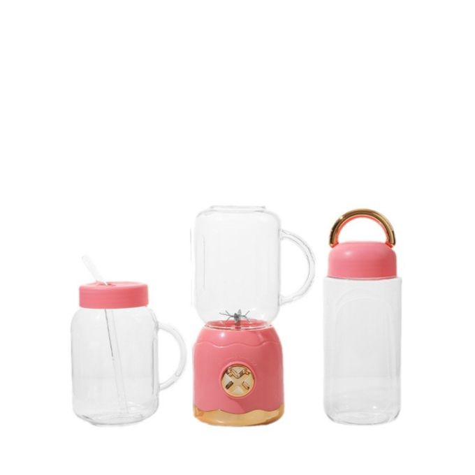 Presse-agrumes portable rechargeable avec tasse double, paille et cuisson des fruits (couleur aléatoire) thumbnail 4