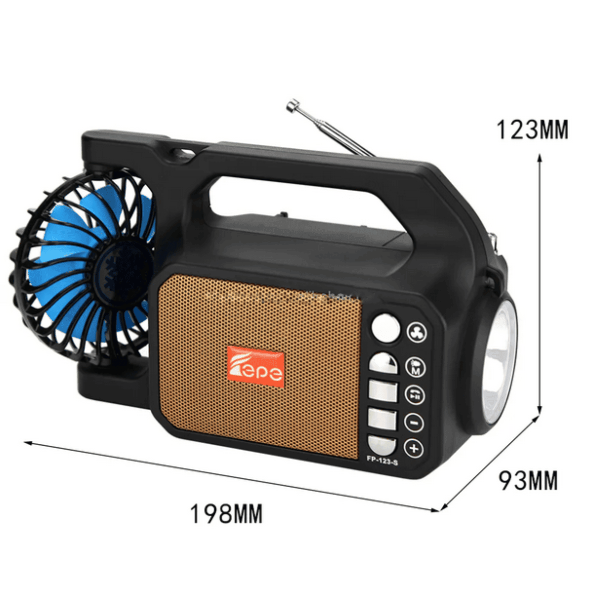 Radio Portable Multifonctionnelle Avec Haut-parleur, Ventilateur Rechargeable Et Lumières Led ( Couleur Aléatoire ) thumbnail 3