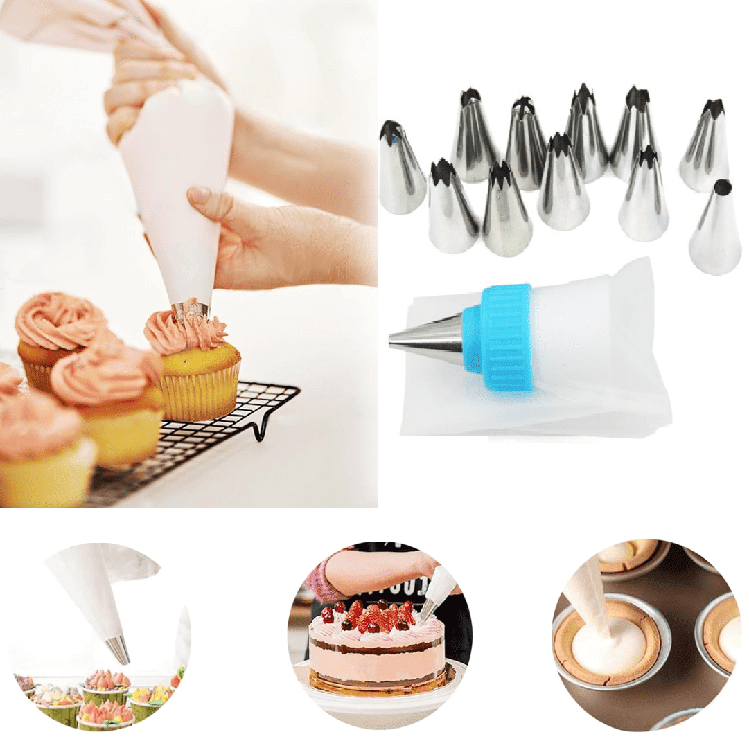 Kit De 12 Douilles De Décoration Pour Gâteau Avec Pochette thumbnail 2