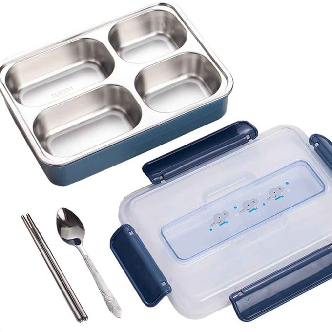 Boîte À Lunch Portable En Acier Inoxydable (colleur Aléatoire) thumbnail 4