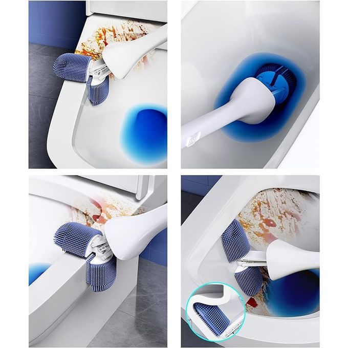 Brosse de Toilette Murale Économique en Silicone avec Manche Long thumbnail 4