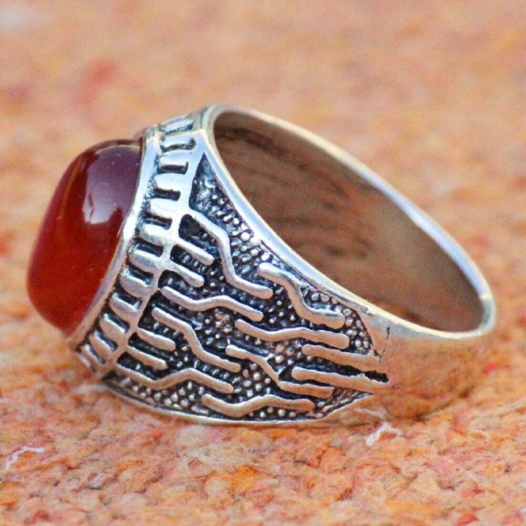 Ensemble de 2 Anneaux avec Pierres Antiques pour Hommes thumbnail 3