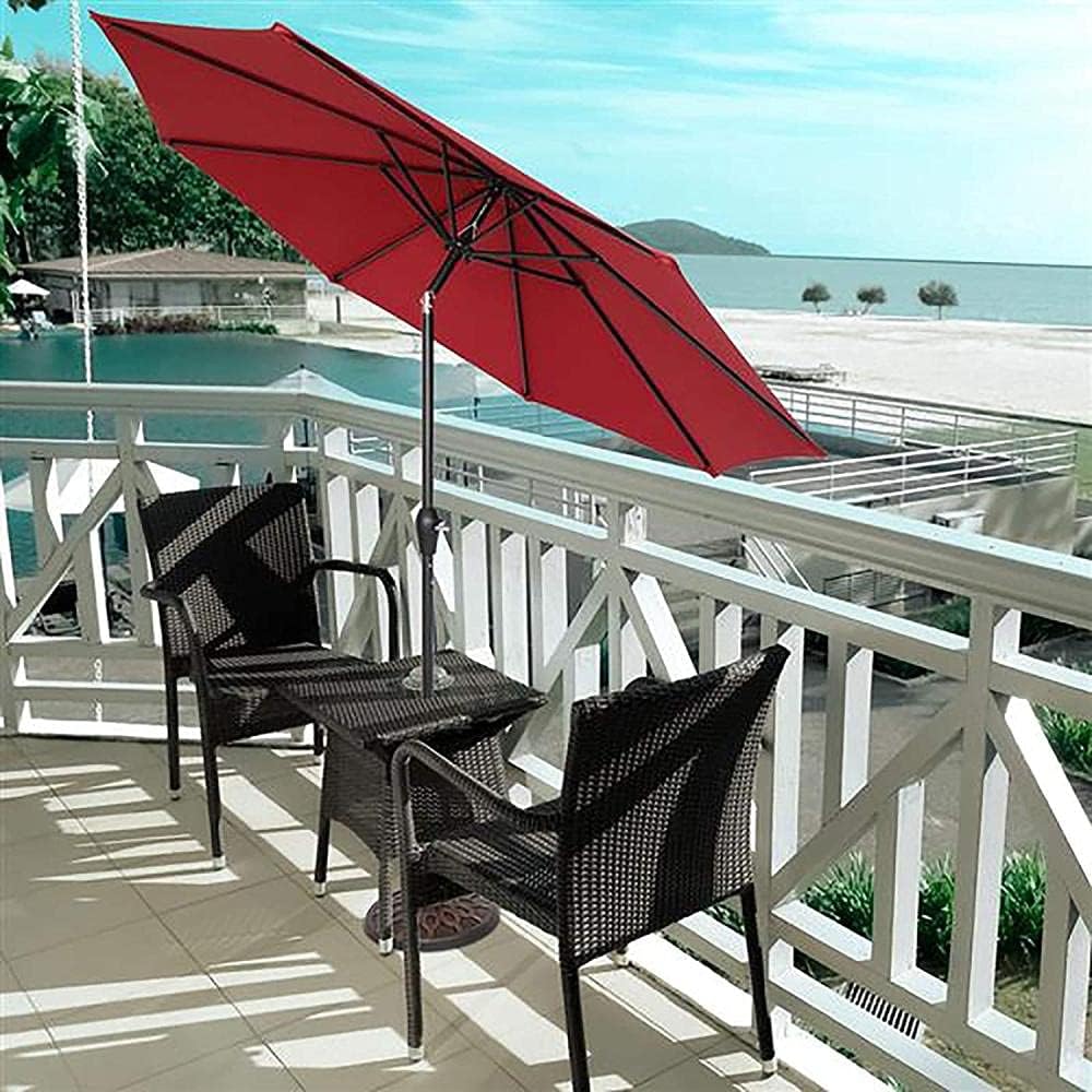Protégez-vous du soleil avec style grâce à notre Parasol Inclinable et sa Manivelle (couleur aléatoire) thumbnail 2