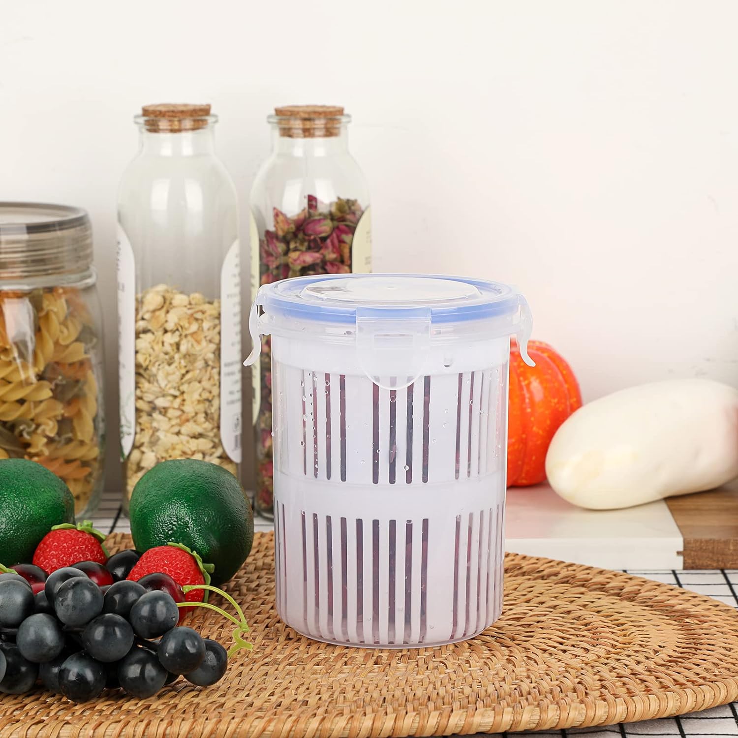 Pot à Cornichons avec Passoire Intégrée pour une Conservation Pratique