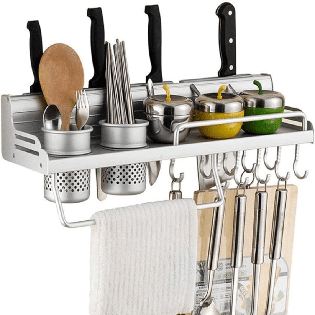 Support Mural en Aluminium pour Cuisine Organisation Élégante