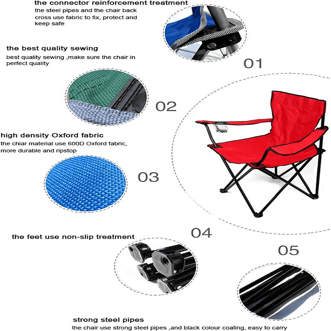 Ensemble de 2 chaises rouges et verte avec porte-gobelet thumbnail 4