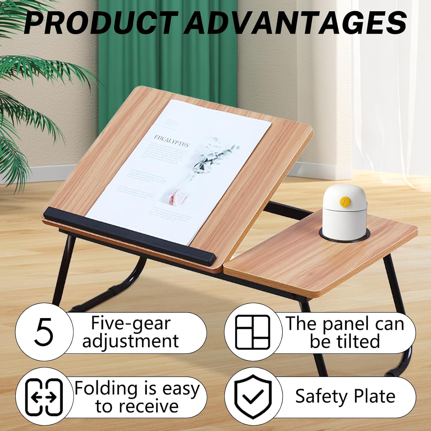 Table de Lit pour Ordinateur Portable avec Porte-Boisson pour Canapé ,Bureau,voyage thumbnail 2