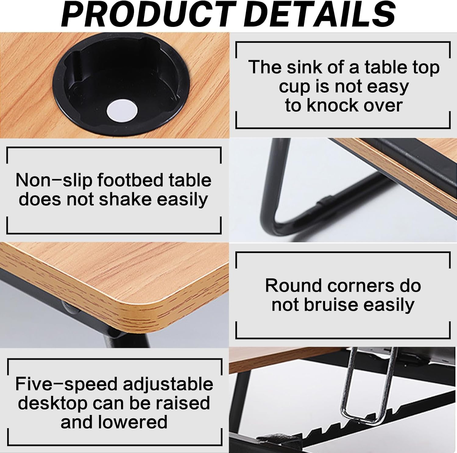 Table de Lit pour Ordinateur Portable avec Porte-Boisson pour Canapé ,Bureau,voyage thumbnail 3