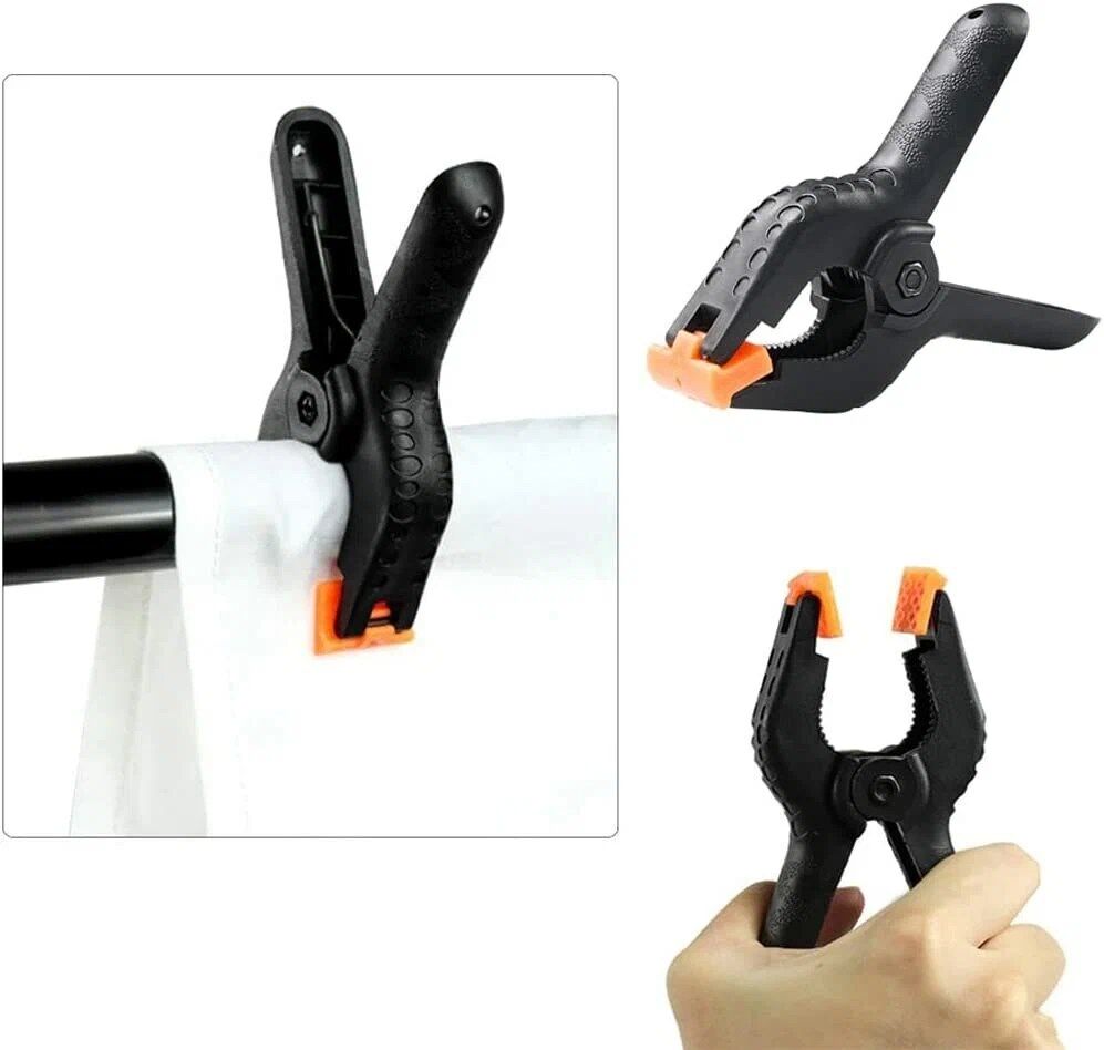 Ensemble de 2 Pinces à Ressort en Plastique pour le Travail du Bois – Fixation Robuste pour Studio Photo