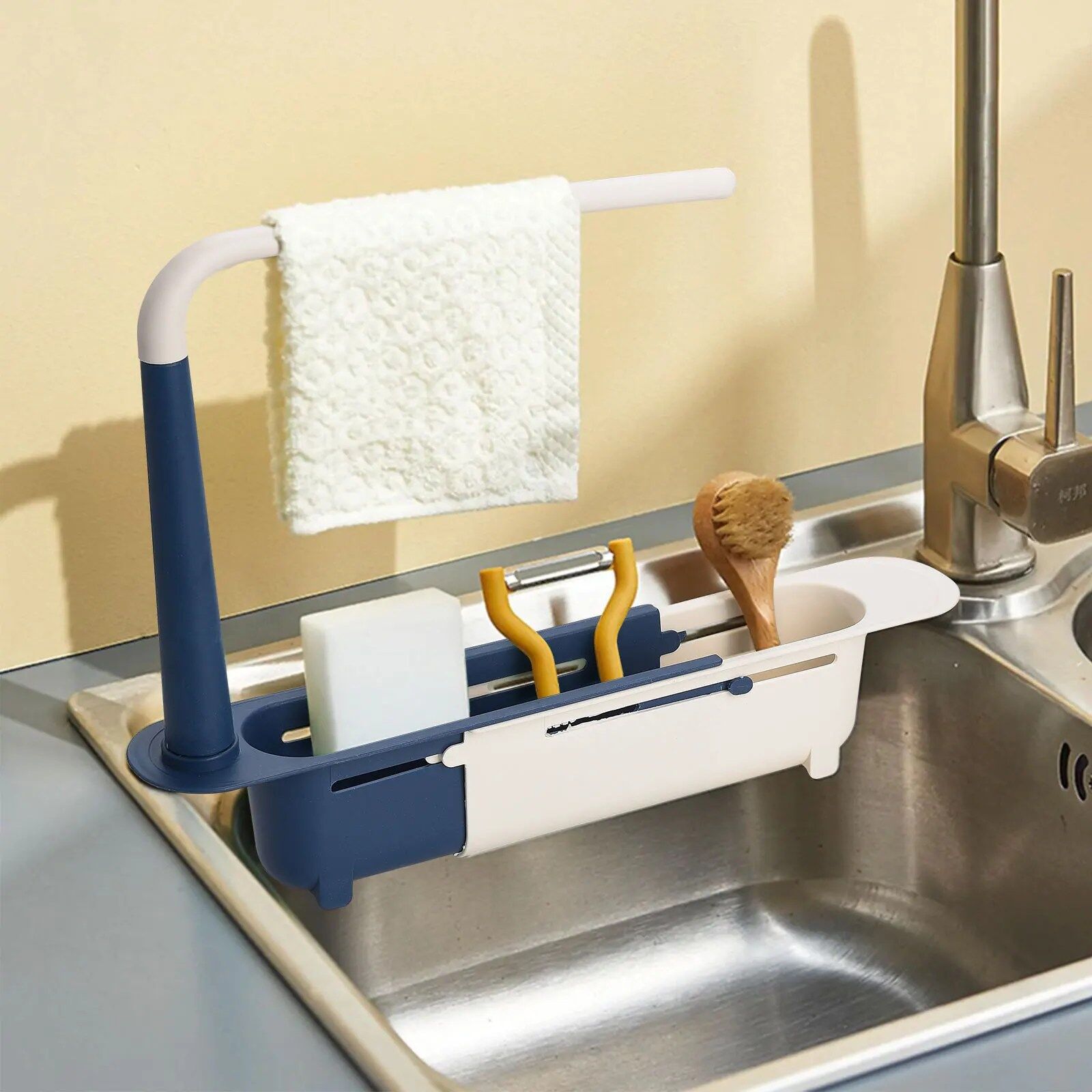 Porte-Éponge Modulable pour Organisation Pratique de l’Évier