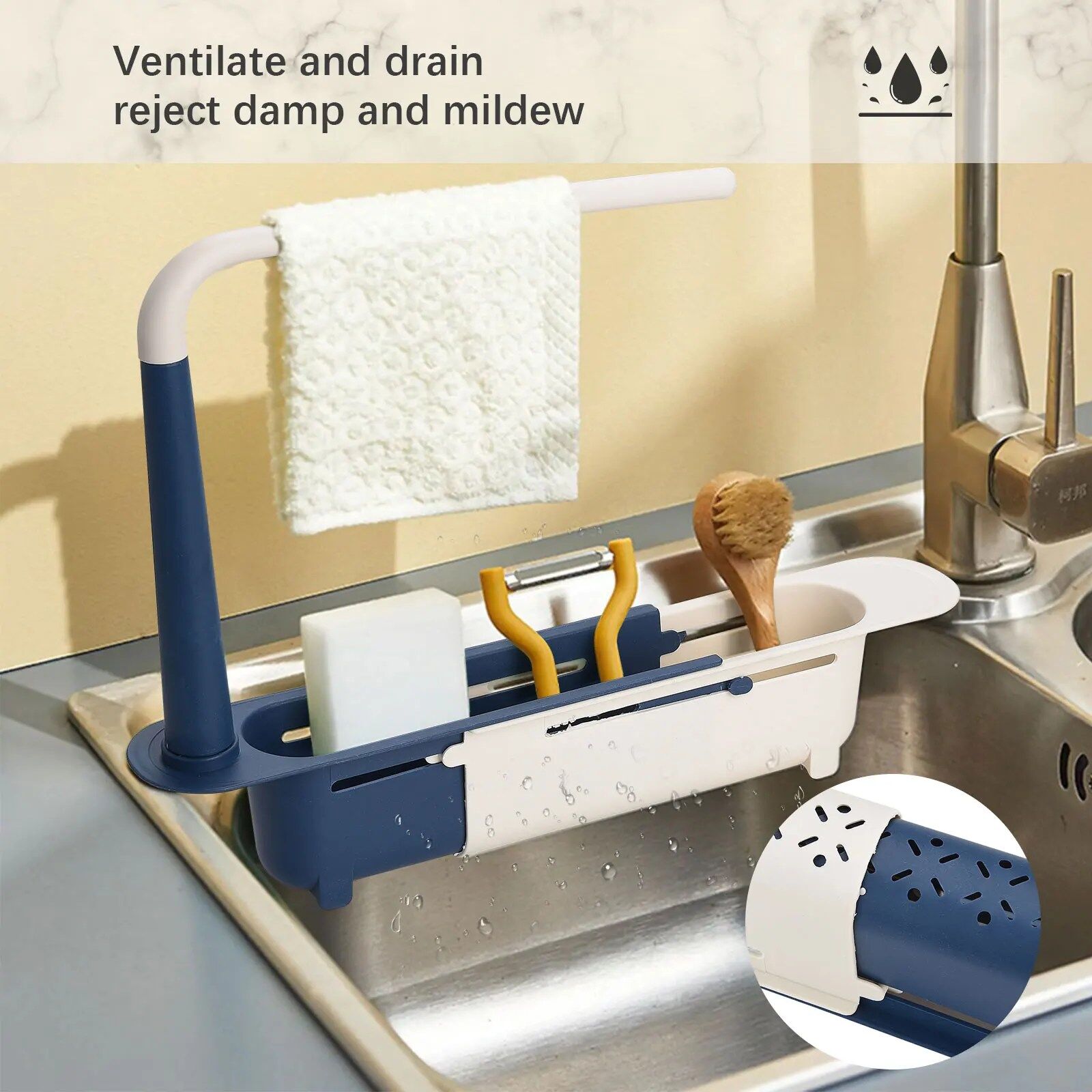 Porte-Éponge Modulable pour Organisation Pratique de l’Évier