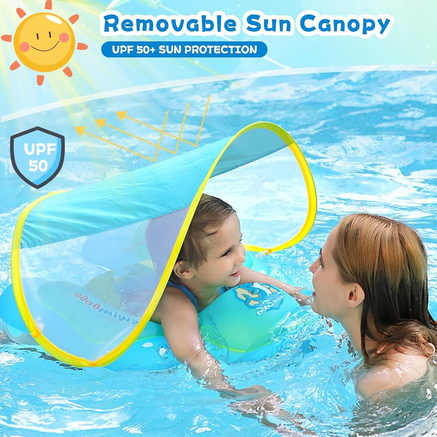 Bouée de Natation gonflable flottant pour bébé avec parasol