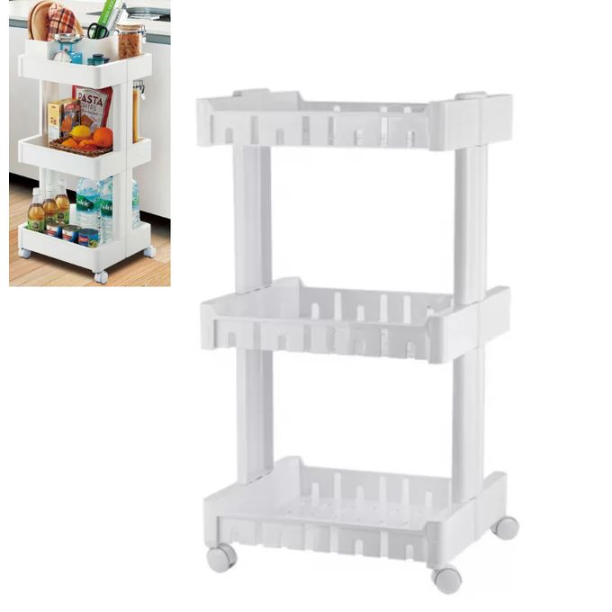 Organisez avec Style Étagère Carrée à Roues 3 Niveaux pour un Rangement Pratique