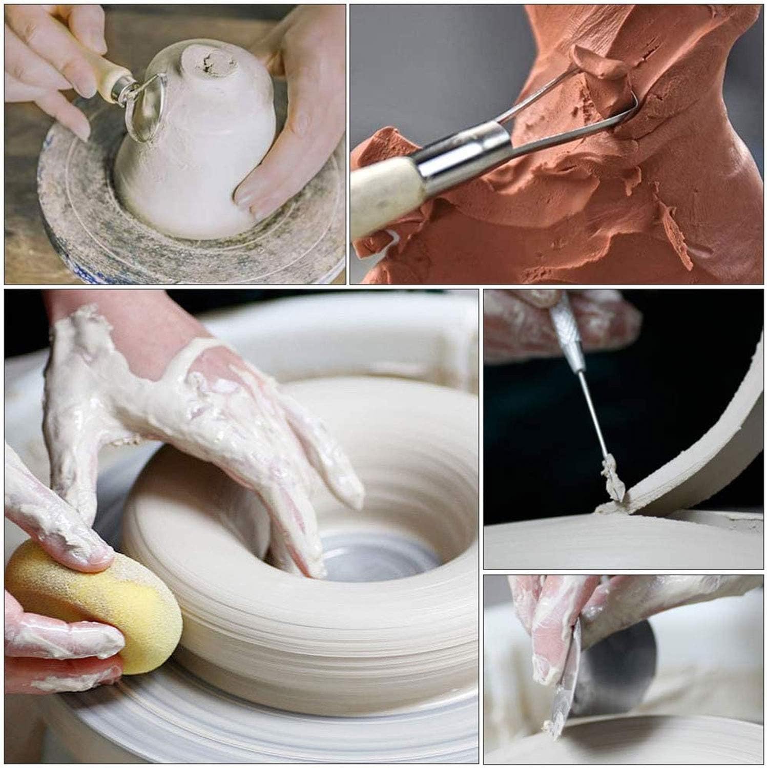 Kit d’outils de sculpture pour poterie et céramique thumbnail 3