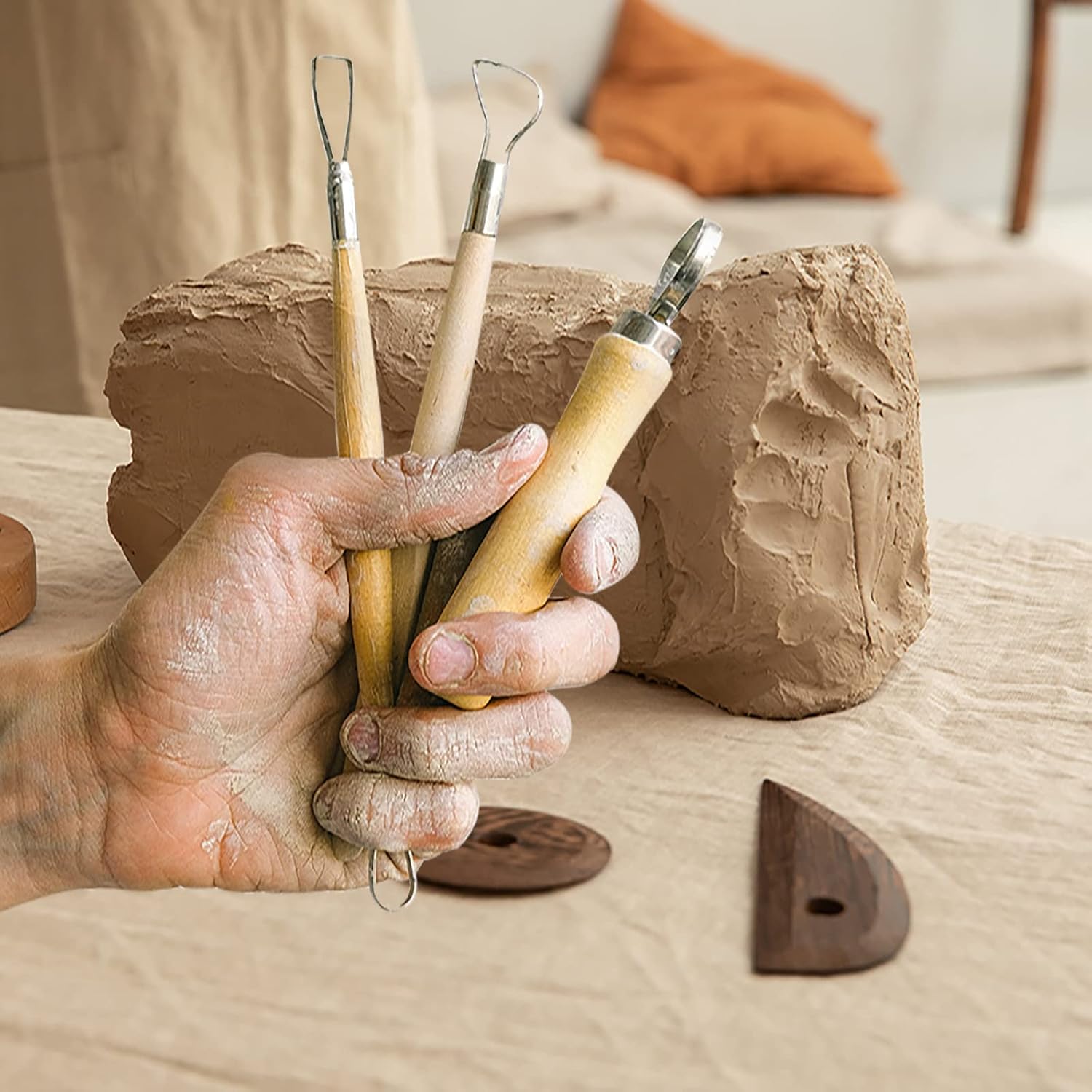 Kit d’outils de sculpture pour poterie et céramique thumbnail 4