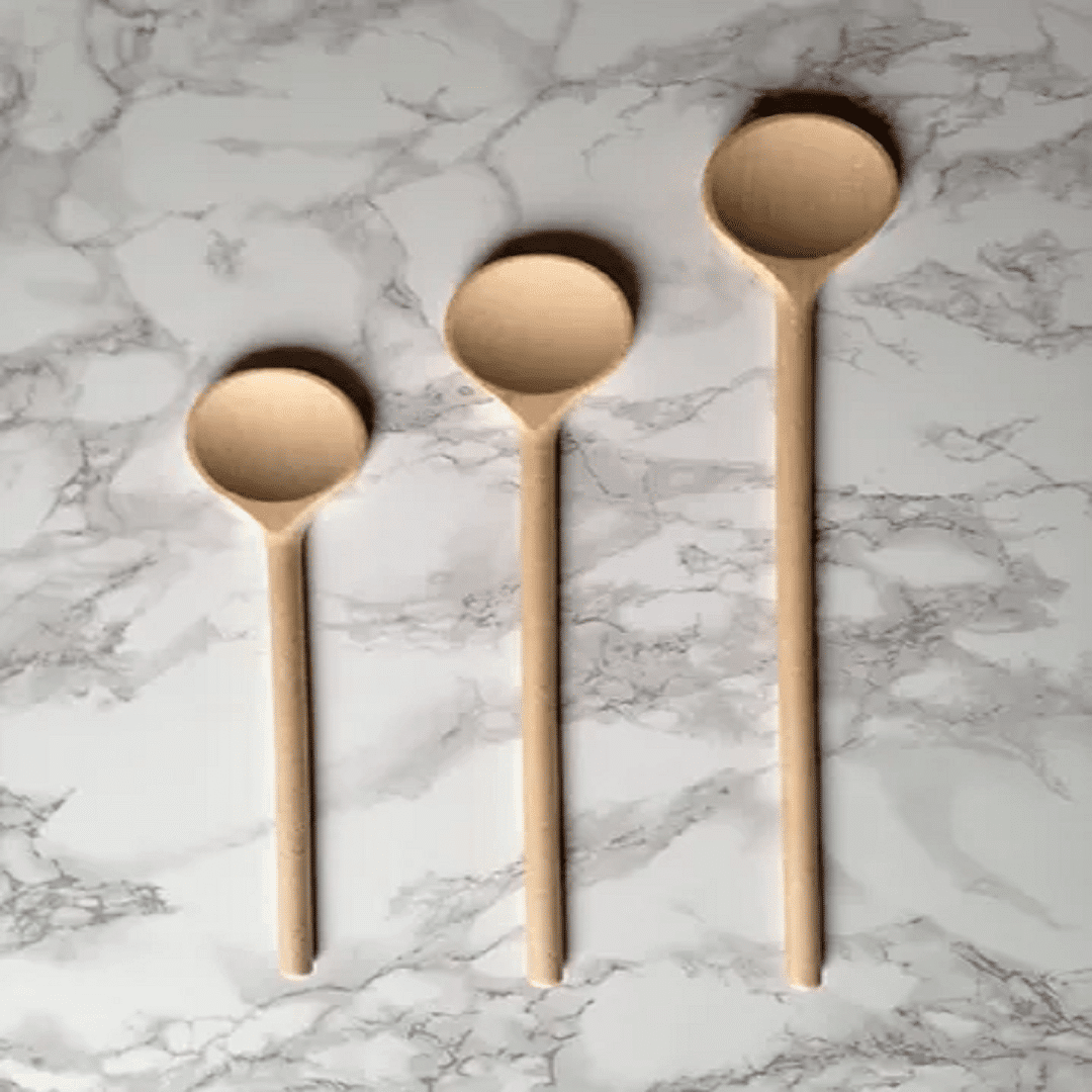 Set De 5 Cuillères De Soupe Avec 5 Cuillères En Bois D'orange Set