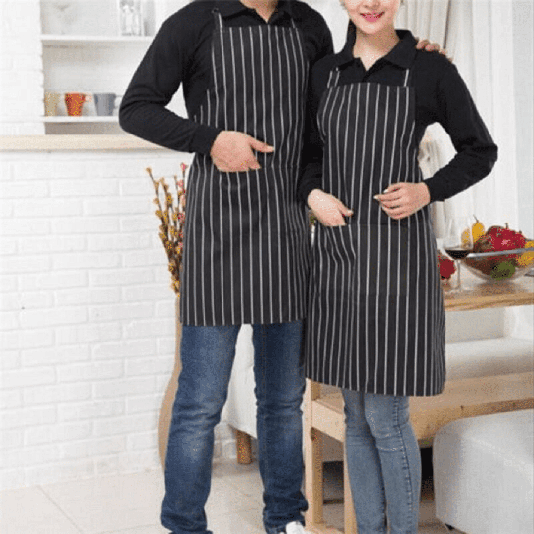 Tablier Rayé De Cuisine Élégant Pour Unisexe Avec Poche
