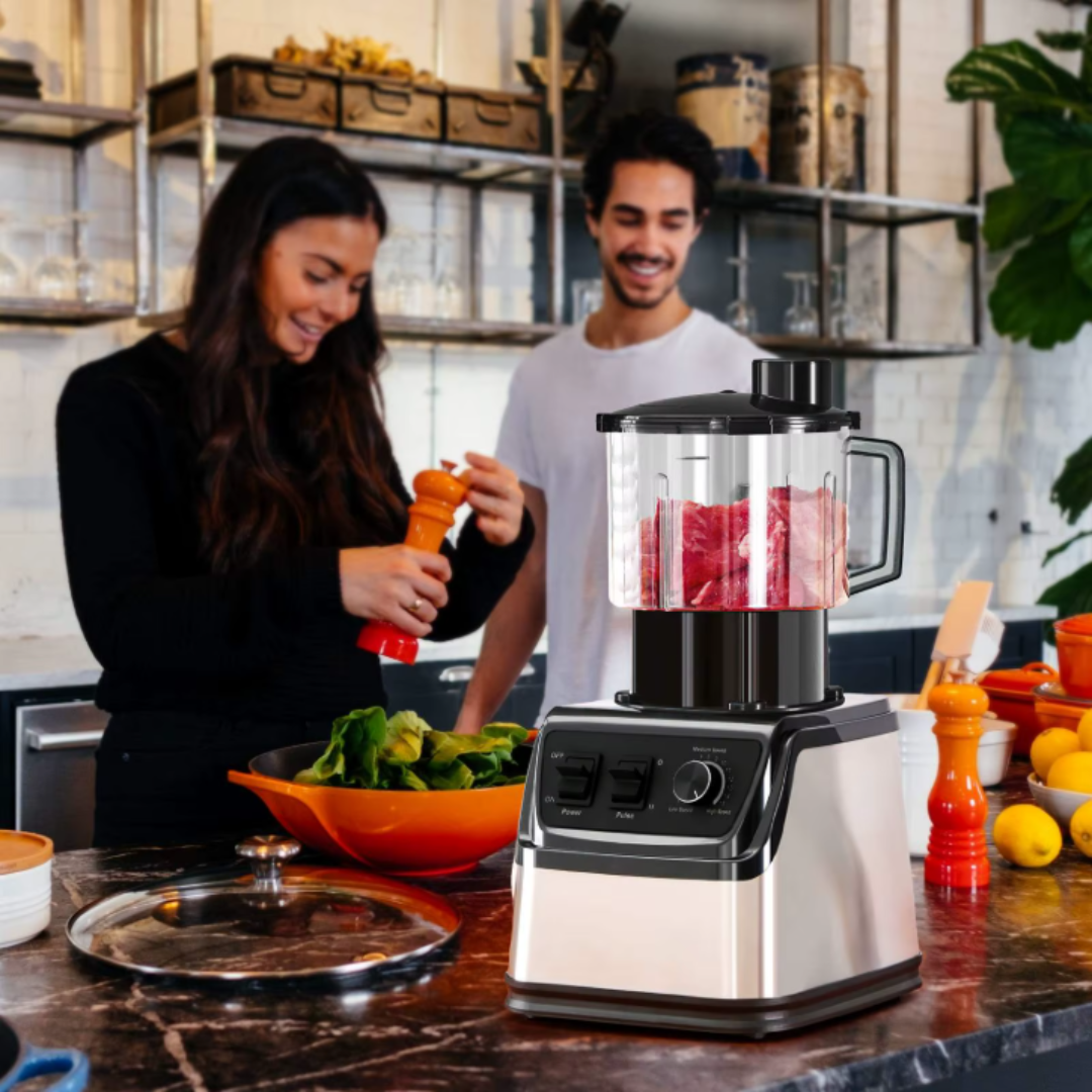 Mélangeur 3 en 1 puissant 9500W, presse-agrumes et robot culinaire, avec récipient de 2.5L