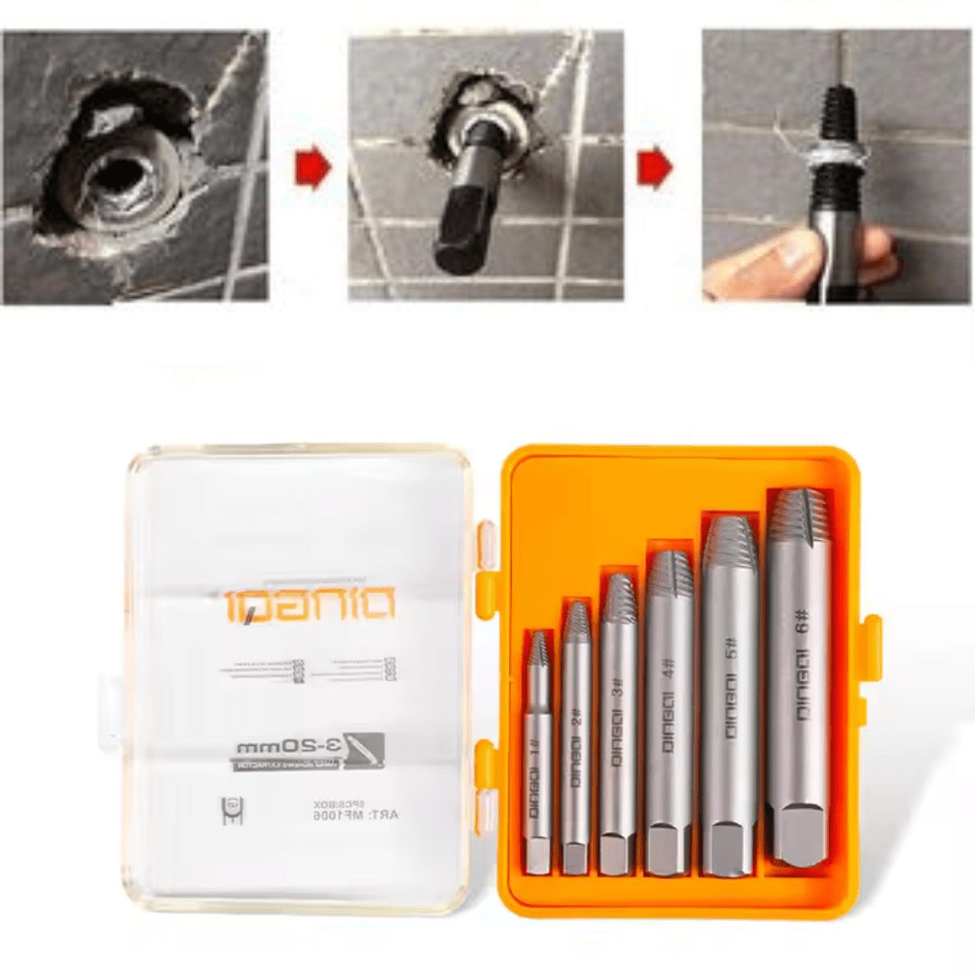 Kit de retrait de vis abîmées 6 pièces, pour vis cassées 3 à 20 mm thumbnail 3