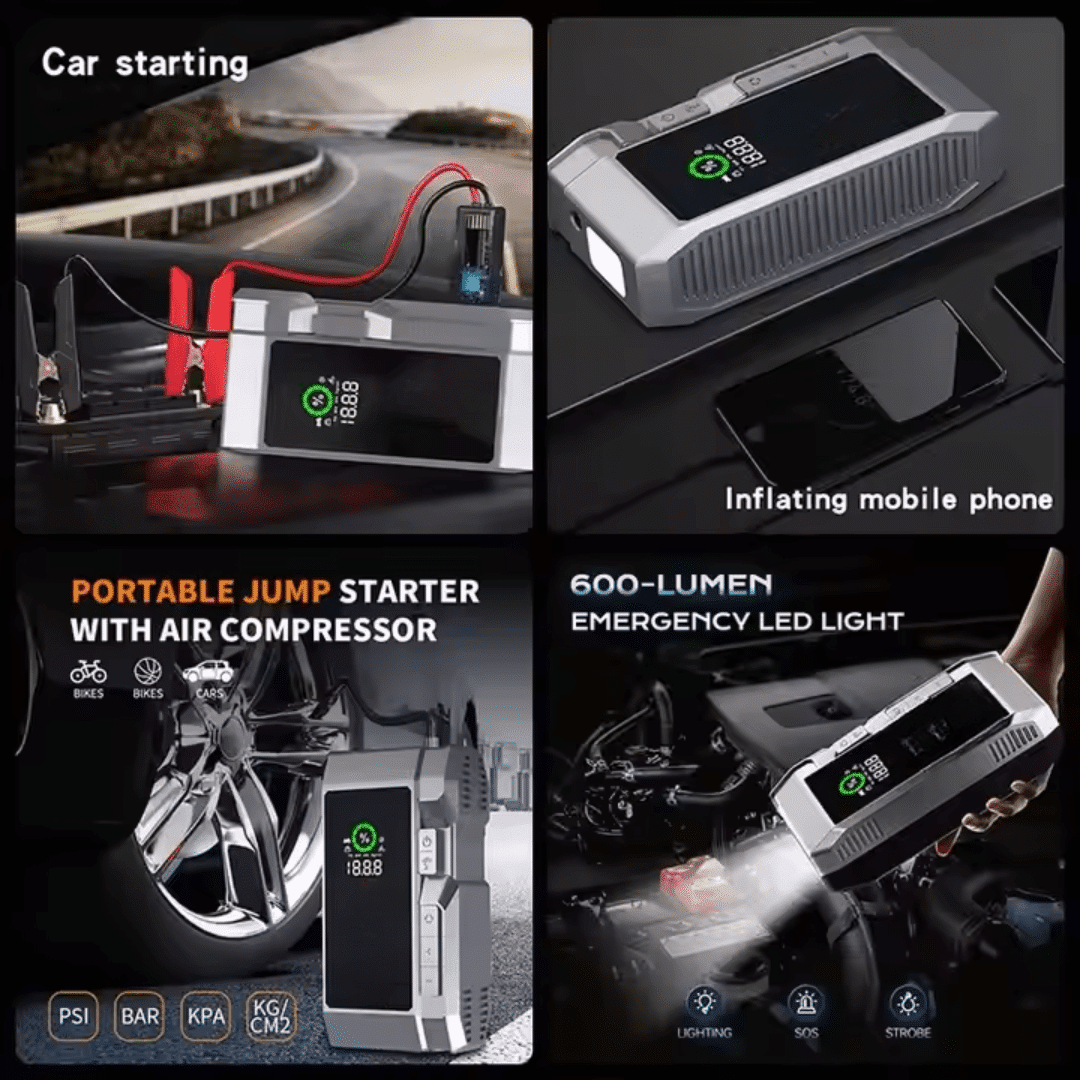 Démarreur De Voiture 12v Avec Compresseur D’air