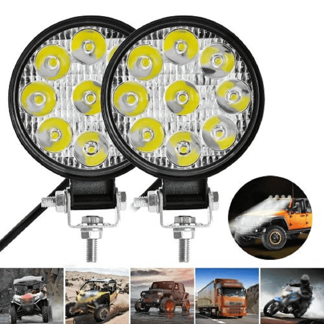 1 pcs Lampe de travail led 27W, phare antibrouillard tout-terrain pour voiture