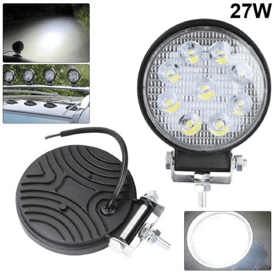 1 pcs Lampe de travail led 27W, phare antibrouillard tout-terrain pour voiture
