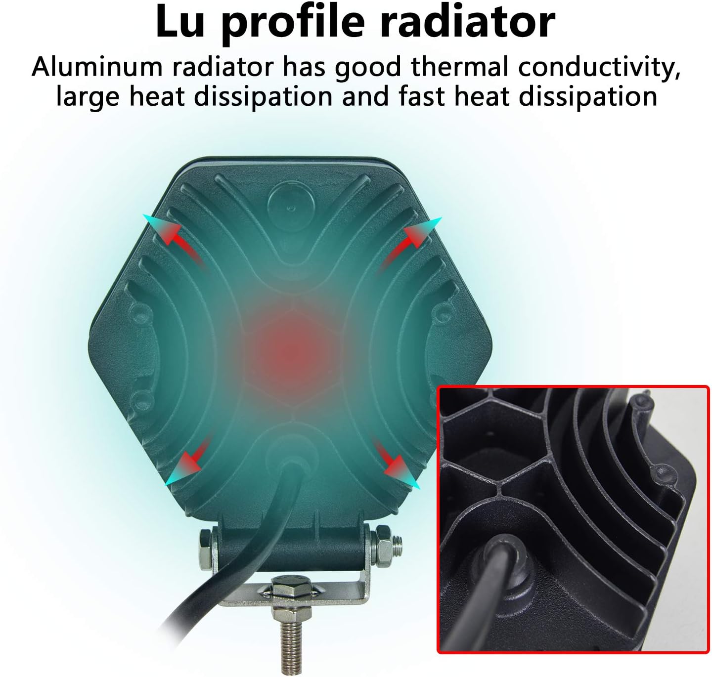 Projecteur LED 48W étanche, faisceau concentré, idéal pour voiture, camion, bateau et 4×4 1pcs thumbnail 3