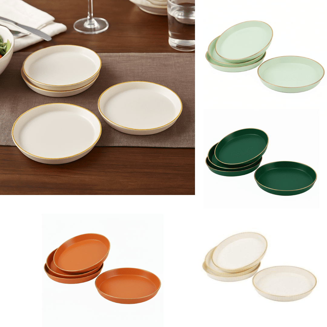 Assiettes En Pastique Réutilisables 15 Cm Pour Pique-nique, Camping Et Fête - Colleur Aléatoire