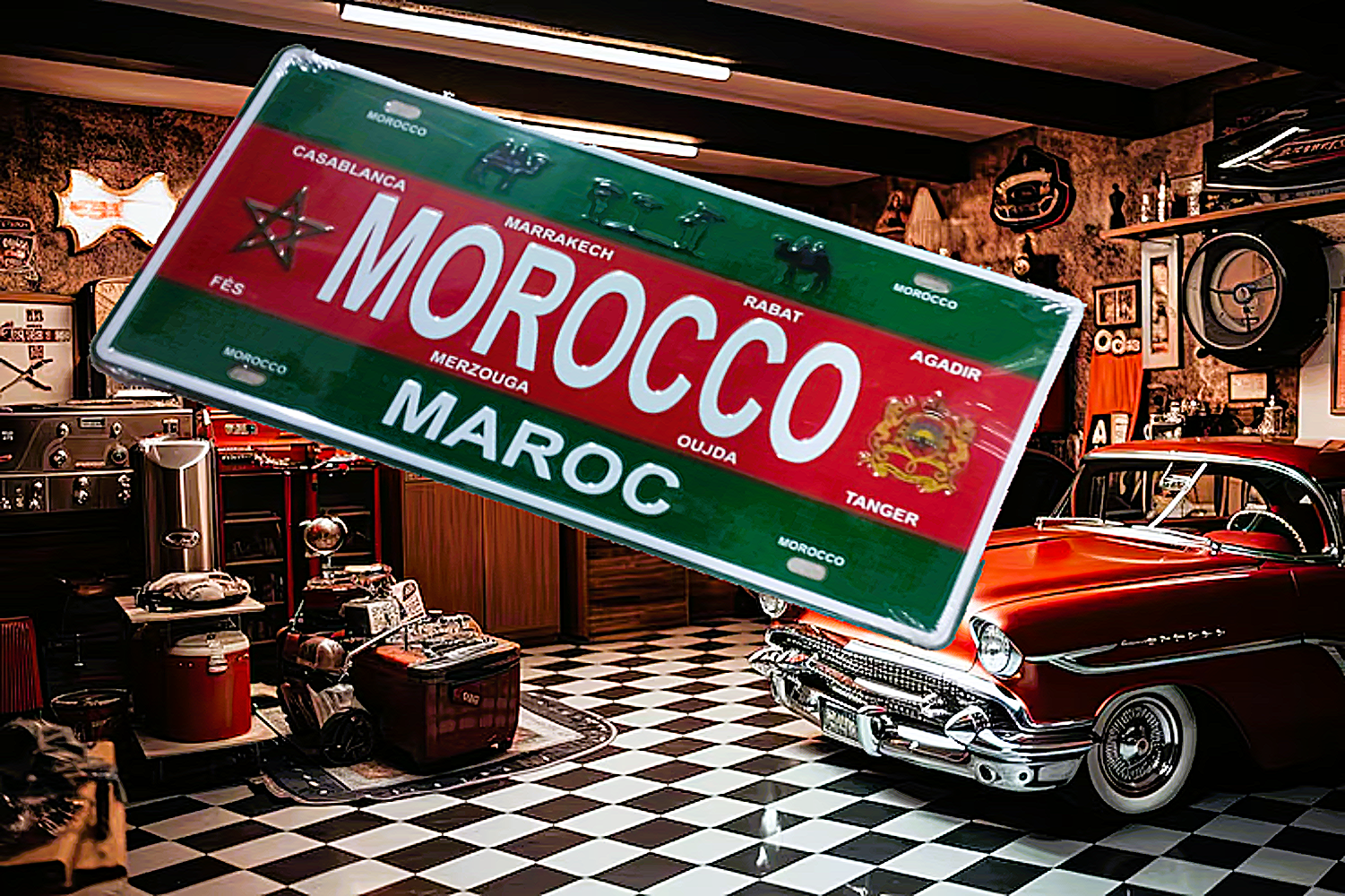 Plaque d’Immatriculation Décorative Maroc