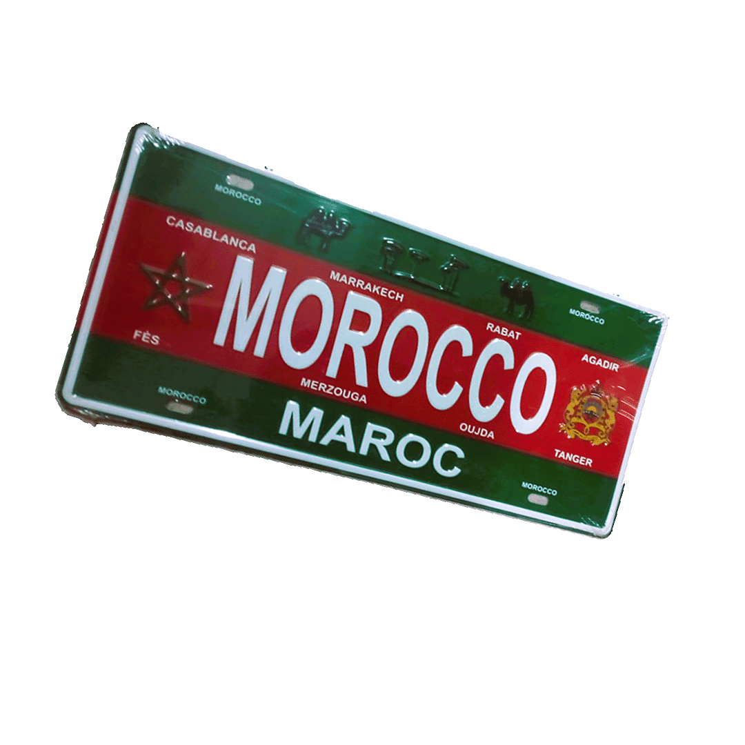 Plaque d’Immatriculation Décorative Maroc