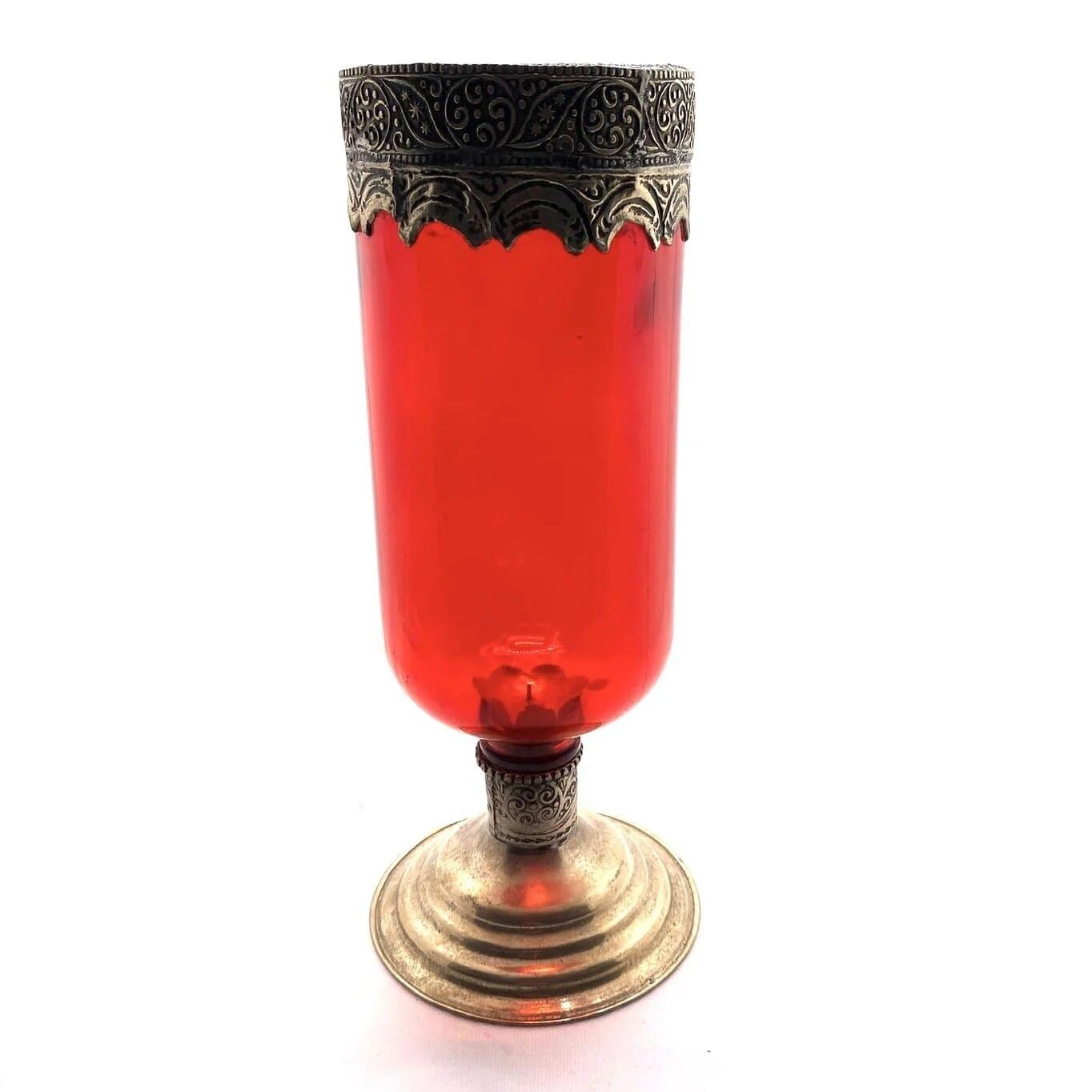 Lot de 2 bougeoirs marocains en verre et métal, artisanat raffiné et élégant. (couleur aléatoire)
